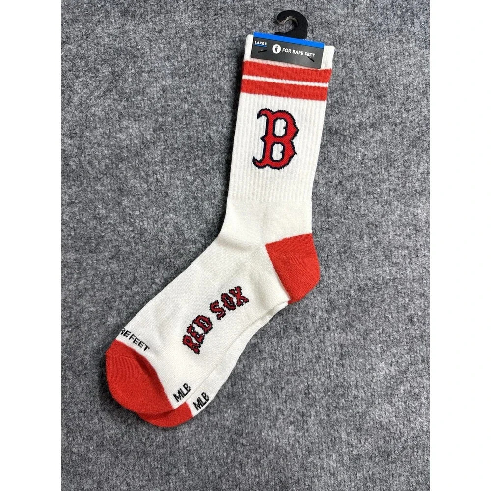 For Bare Feet Boston Red Sox Crew Socks – Men’s 10–13 – Licensed MLB – NWT